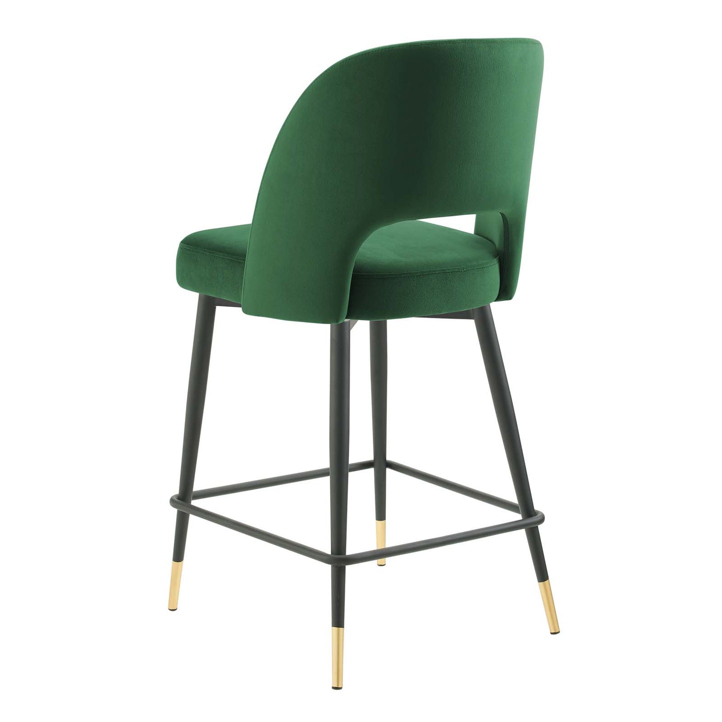 Rouse Performance Velvet Counter Stool, Velvet, Metal Steel, Green, 20394