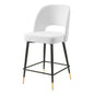 Rouse Performance Velvet Counter Stool, Velvet, Metal Steel, White, 20397