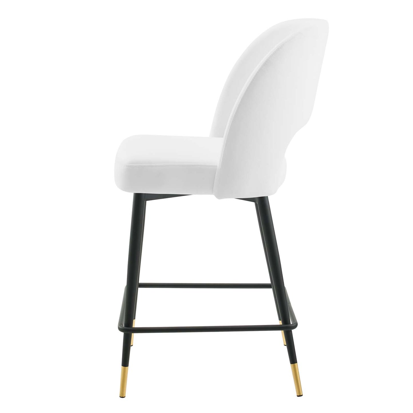 Rouse Performance Velvet Counter Stool, Velvet, Metal Steel, White, 20397