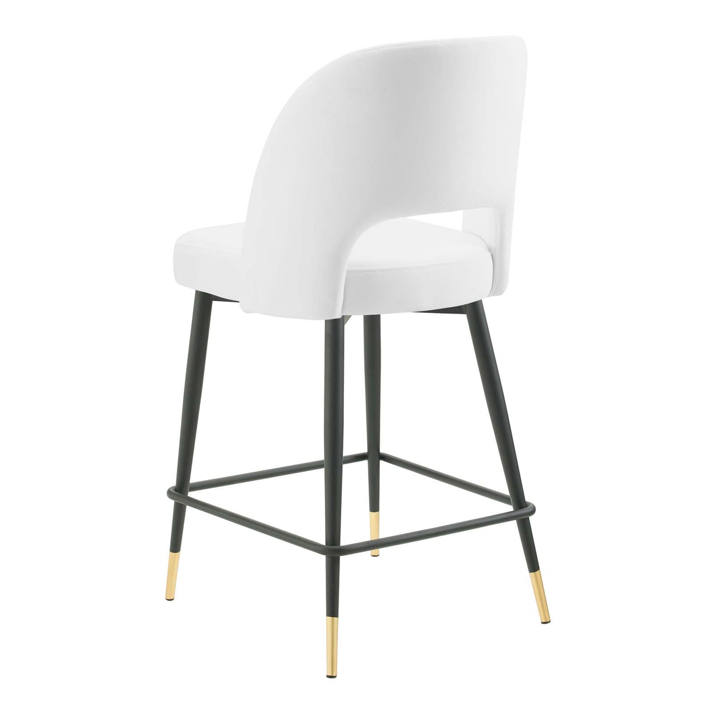 Rouse Performance Velvet Counter Stool, Velvet, Metal Steel, White, 20397