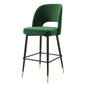 Rouse Performance Velvet Bar Stool, Velvet, Metal Steel, Green, 20399