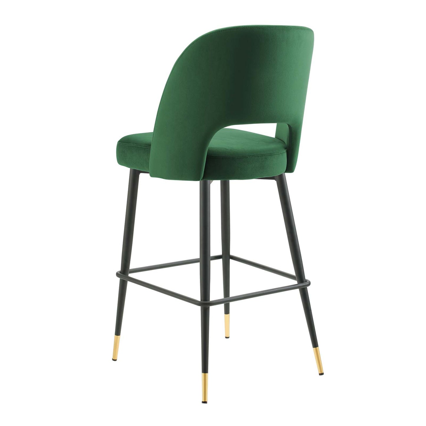 Rouse Performance Velvet Bar Stool, Velvet, Metal Steel, Green, 20399