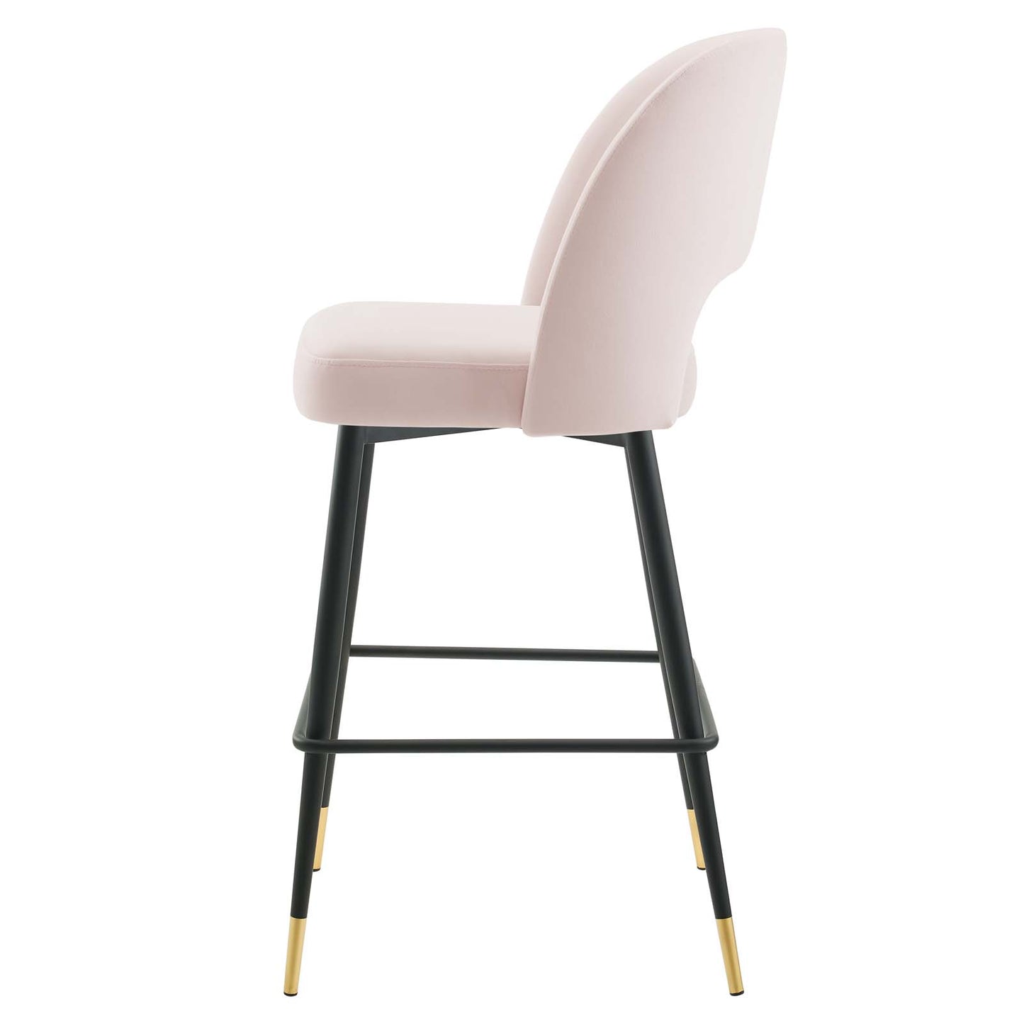 Rouse Performance Velvet Bar Stool, Velvet, Metal Steel, Pink, 20401