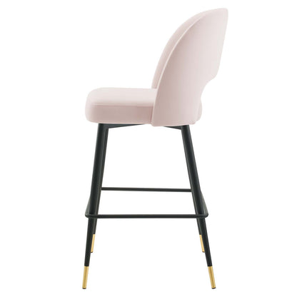 Rouse Performance Velvet Bar Stool, Velvet, Metal Steel, Pink, 20401