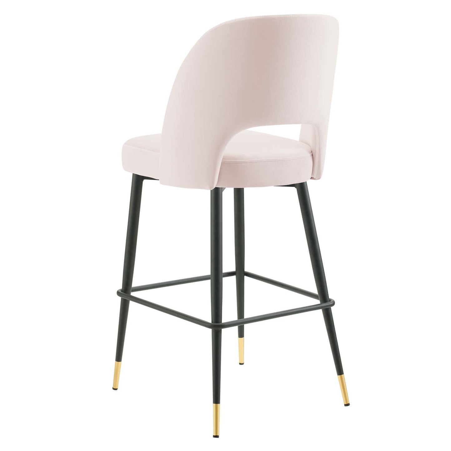 Rouse Performance Velvet Bar Stool, Velvet, Metal Steel, Pink, 20401