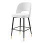 Rouse Performance Velvet Bar Stool, Velvet, Metal Steel, White, 20402