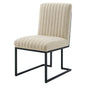 Indulge Channel Tufted Fabric Dining Chair, Fabric, Metal Steel, Beige, 20403