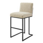 Indulge Channel Tufted Fabric Bar Stool, Fabric, Metal Steel, Beige, 20409