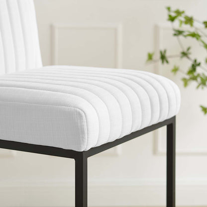 Indulge Channel Tufted Fabric Bar Stool, Fabric, Metal Steel, White, 20411