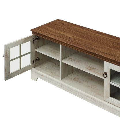 Pacific 47" TV Stand, Wood, Brown Walnut White, 20414