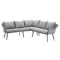 Endeavor Outdoor Patio Wicker Rattan Sectional Sofa, Rattan, Wicker, Grey Gray, 23608