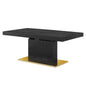 Vector Expandable Dining Table, Wood, Metal Steel, Black, Gold, 23323