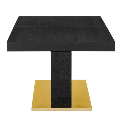 Vector Expandable Dining Table, Wood, Metal Steel, Black, Gold, 23323