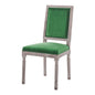 Court French Vintage Performance Velvet Dining Side Chair, Velvet, Wood, Brown Natural Green, 23258