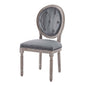 Arise Vintage French Performance Velvet Dining Side Chair, Velvet, Wood, Brown Natural Grey Gray, 23277