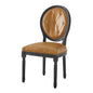 Arise Vintage French Vegan Leather Dining Side Chair, Faux Vegan Leather, Wood, Black Tan, 23280