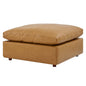 Commix Down Filled Overstuffed Vegan Leather Ottoman, Faux Vegan Leather, Tan, 20441