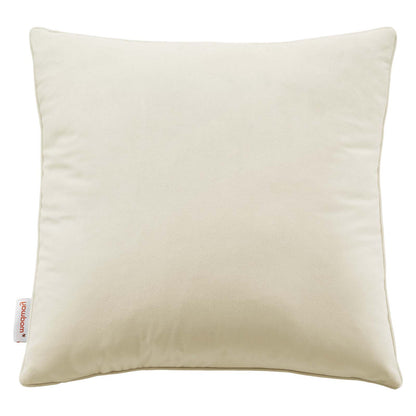 Enhance 18" Performance Velvet Throw Pillow, Velvet, Ivory White, 20449