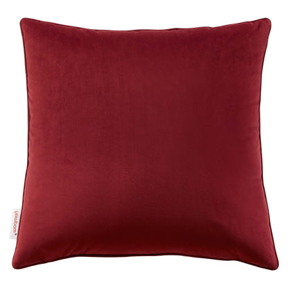 Enhance 18" Performance Velvet Throw Pillow, Velvet, Red, 20450
