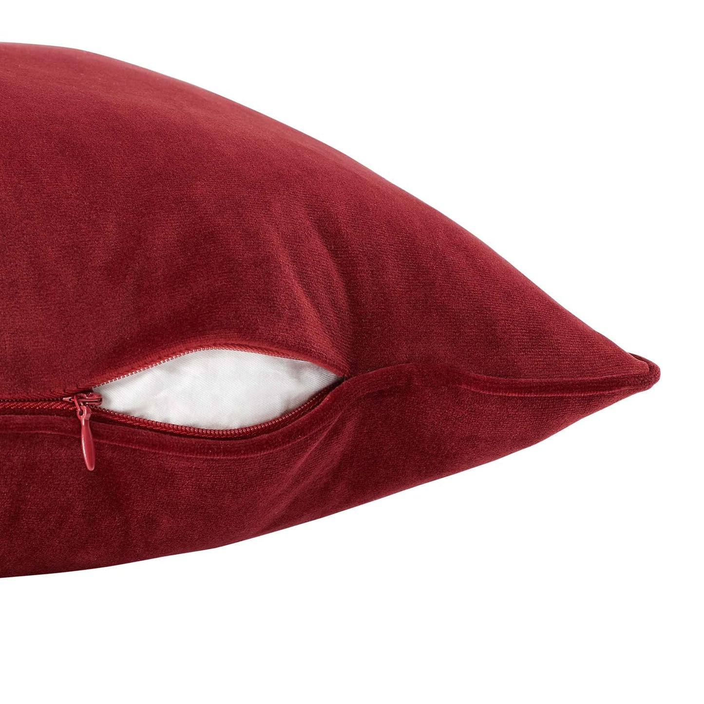 Enhance 18" Performance Velvet Throw Pillow, Velvet, Red, 20450