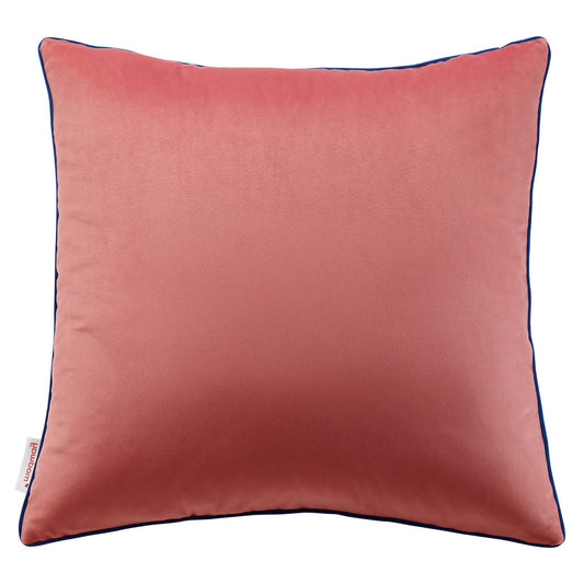 Accentuate 18" Performance Velvet Throw Pillow, Velvet, Red, 20452