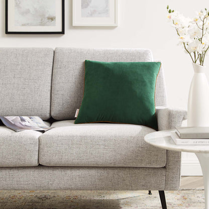 Accentuate 18" Performance Velvet Throw Pillow, Velvet, Green Brown, 20454