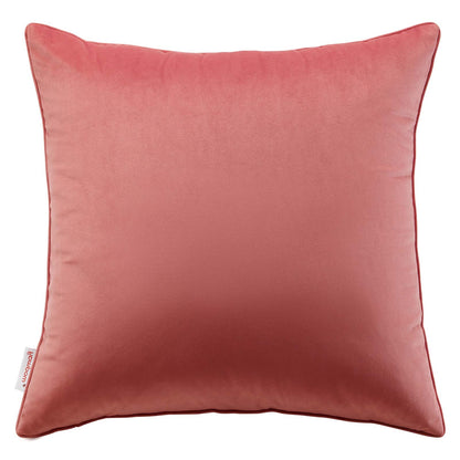 Enhance 20" Performance Velvet Throw Pillow, Velvet, Red, 20456