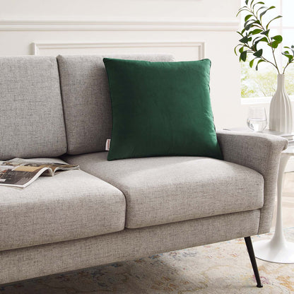 Enhance 20" Performance Velvet Throw Pillow, Velvet, Green, 20458