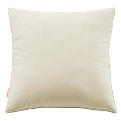 Enhance 20" Performance Velvet Throw Pillow, Velvet, Ivory White, 20459