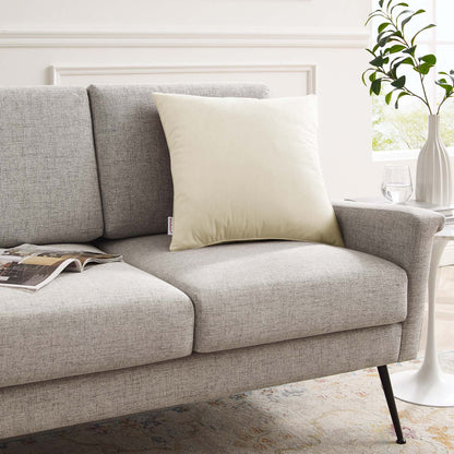 Enhance 20" Performance Velvet Throw Pillow, Velvet, Ivory White, 20459