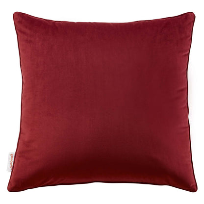 Enhance 20" Performance Velvet Throw Pillow, Velvet, Red, 20460