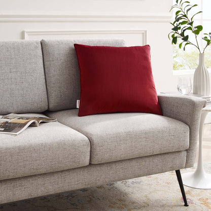Enhance 20" Performance Velvet Throw Pillow, Velvet, Red, 20460