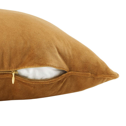 Enhance 24" Performance Velvet Throw Pillow, Velvet, Brown, 20467