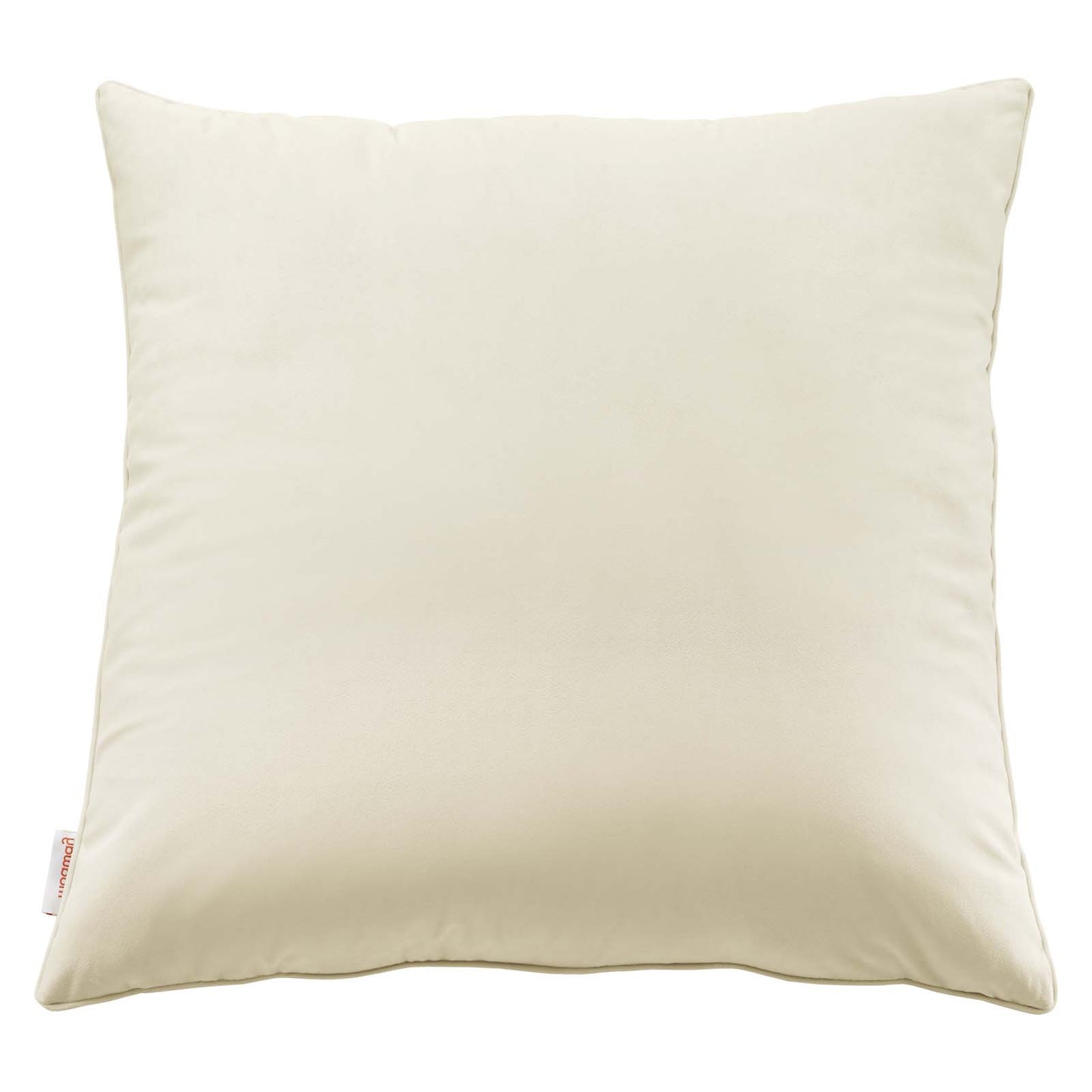 Enhance 24" Performance Velvet Throw Pillow, Velvet, Ivory White, 20469