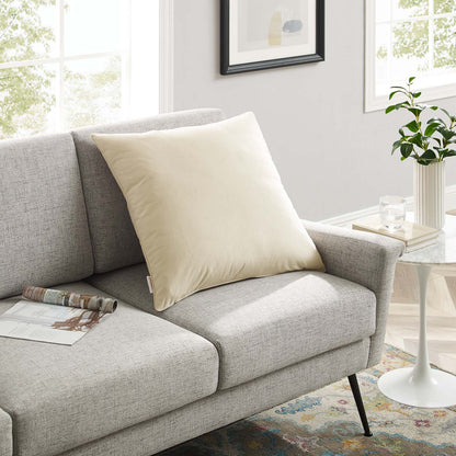 Enhance 24" Performance Velvet Throw Pillow, Velvet, Ivory White, 20469