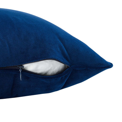 Enhance 24" Performance Velvet Throw Pillow, Velvet, Blue Navy, 20471