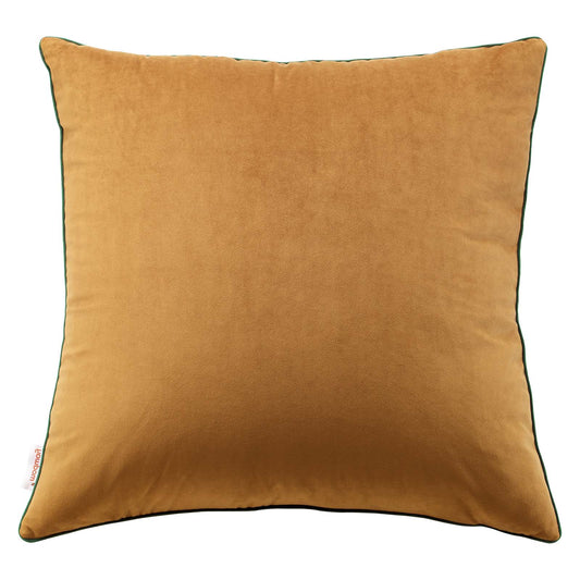 Accentuate 24" Performance Velvet Throw Pillow, Velvet, Brown Green, 20473