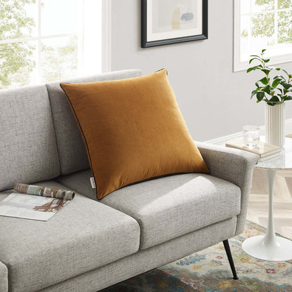 Accentuate 24" Performance Velvet Throw Pillow, Velvet, Brown Green, 20473