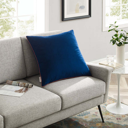 Accentuate 24" Performance Velvet Throw Pillow, Velvet, Blue Navy Pink, 20475