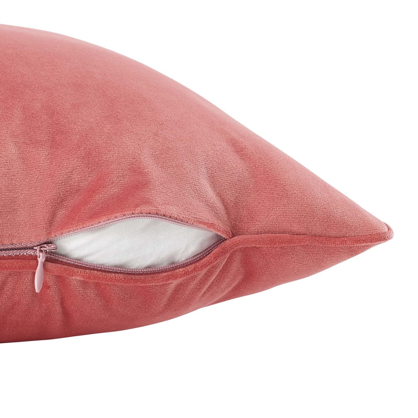 Enhance 18" Lumbar Performance Velvet Throw Pillow, Velvet, Red, 20476