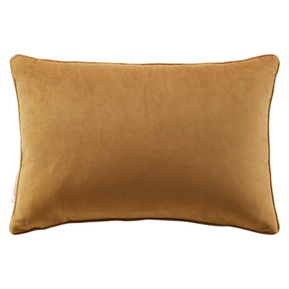 Enhance 18" Lumbar Performance Velvet Throw Pillow, Velvet, Brown, 20477