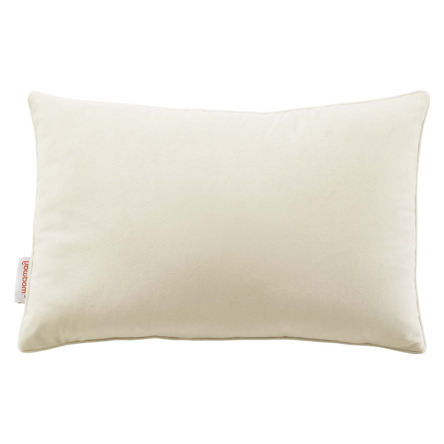 Enhance 18" Lumbar Performance Velvet Throw Pillow, Velvet, Ivory White, 20479