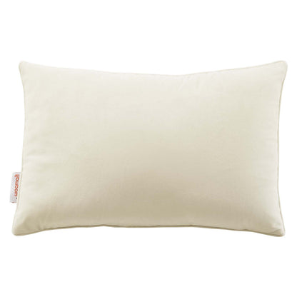 Enhance 18" Lumbar Performance Velvet Throw Pillow, Velvet, Ivory White, 20479