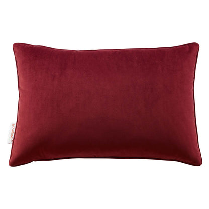 Enhance 18" Lumbar Performance Velvet Throw Pillow, Velvet, Red, 20480