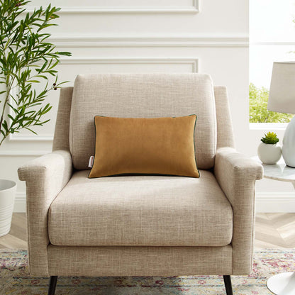 Accentuate 18" Lumbar Performance Velvet Throw Pillow, Velvet, Brown Green, 20483