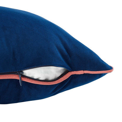 Accentuate 18" Lumbar Performance Velvet Throw Pillow, Velvet, Blue Navy Pink, 20485