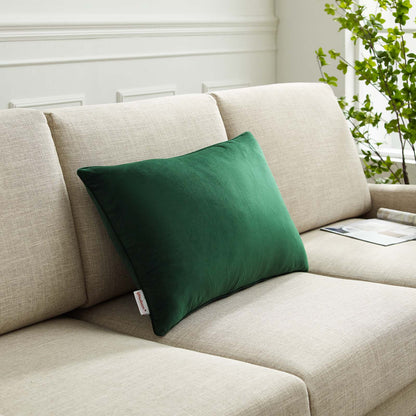 Enhance 24" Lumbar Performance Velvet Throw Pillow, Velvet, Green, 20488