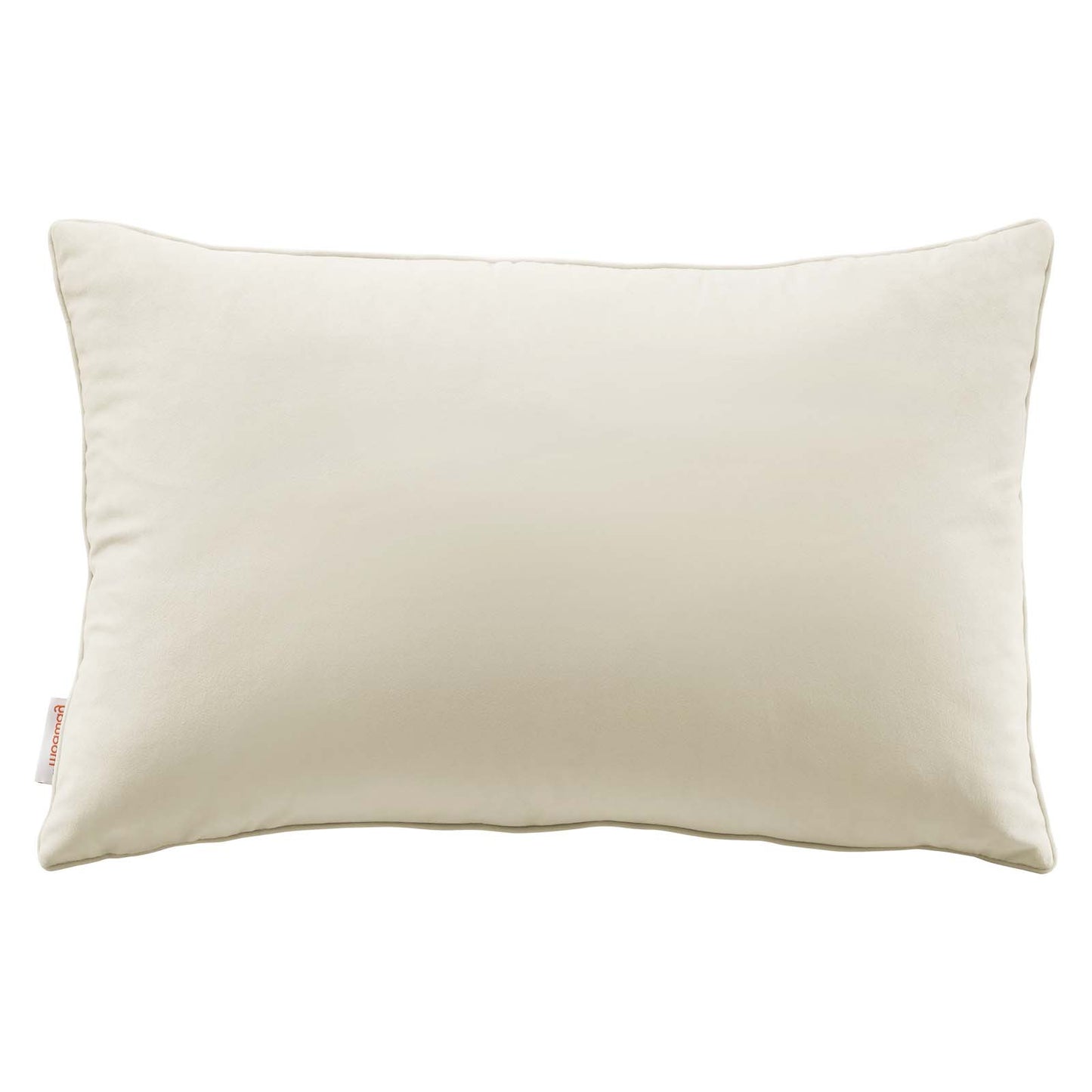 Enhance 24" Lumbar Performance Velvet Throw Pillow, Velvet, Ivory White, 20489