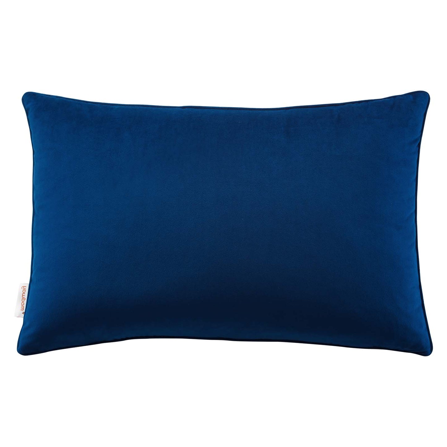 Enhance 24" Lumbar Performance Velvet Throw Pillow, Velvet, Blue Navy, 20491