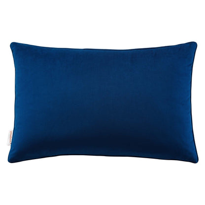 Enhance 24" Lumbar Performance Velvet Throw Pillow, Velvet, Blue Navy, 20491